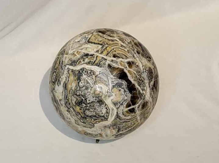Zebra Calcit Kugle 4.2 Kg - Sendes ikke