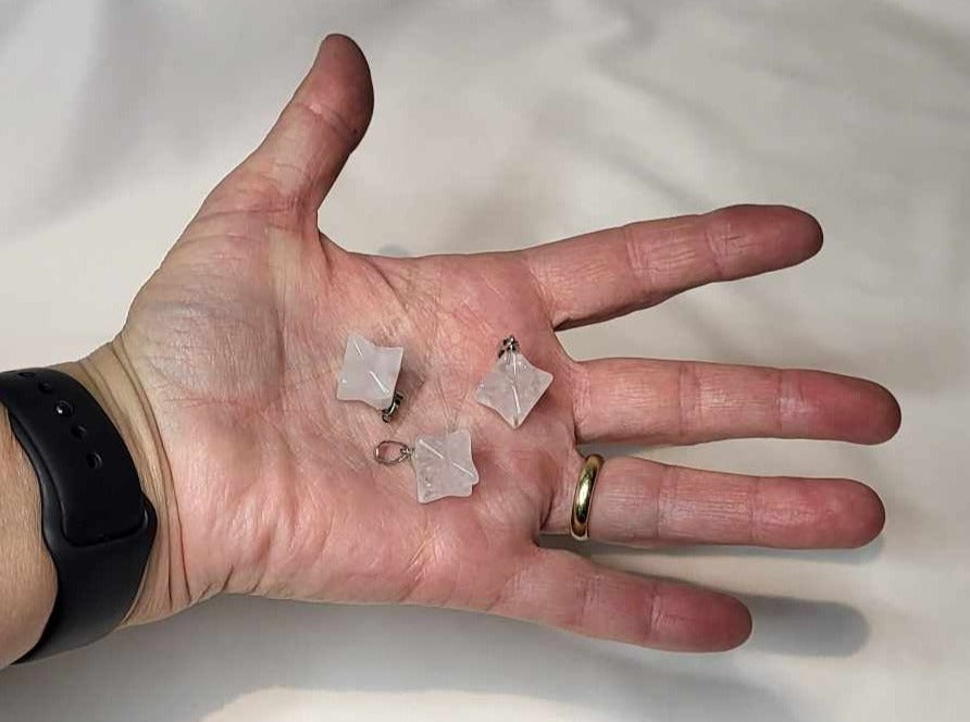 Vedhæng Merkaba Bjerkrystal Mælkehvid
