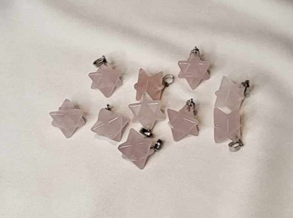 Vedhæng Merkaba Rosakvarts