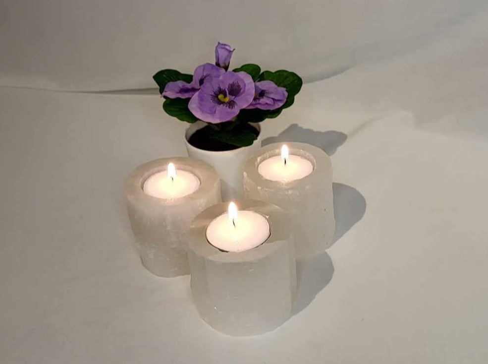 Selenit Fyrfadsstage 6 cm