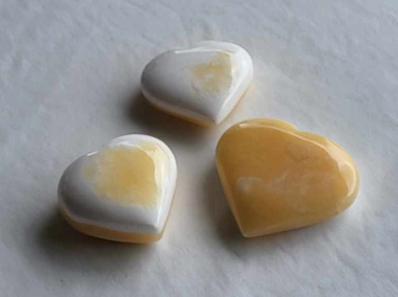 Gul Calcit Hjerte