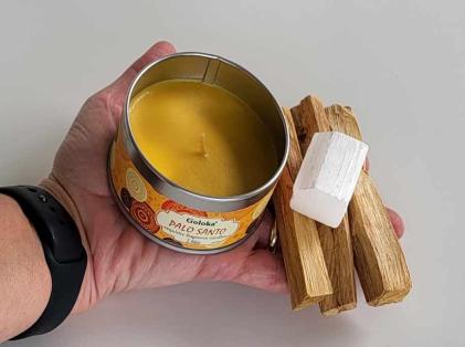 Palo Santo vokslys & Røgelse med Selenit