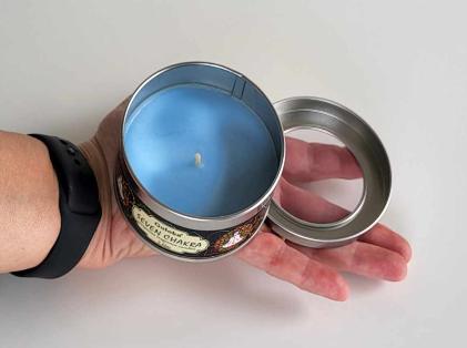 Kiwi Calcit med Chakra Lys