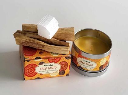 Palo Santo vokslys & Røgelse med Selenit