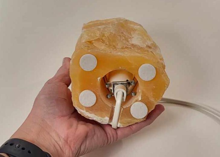 Lampe Orange Calcit UNIKA