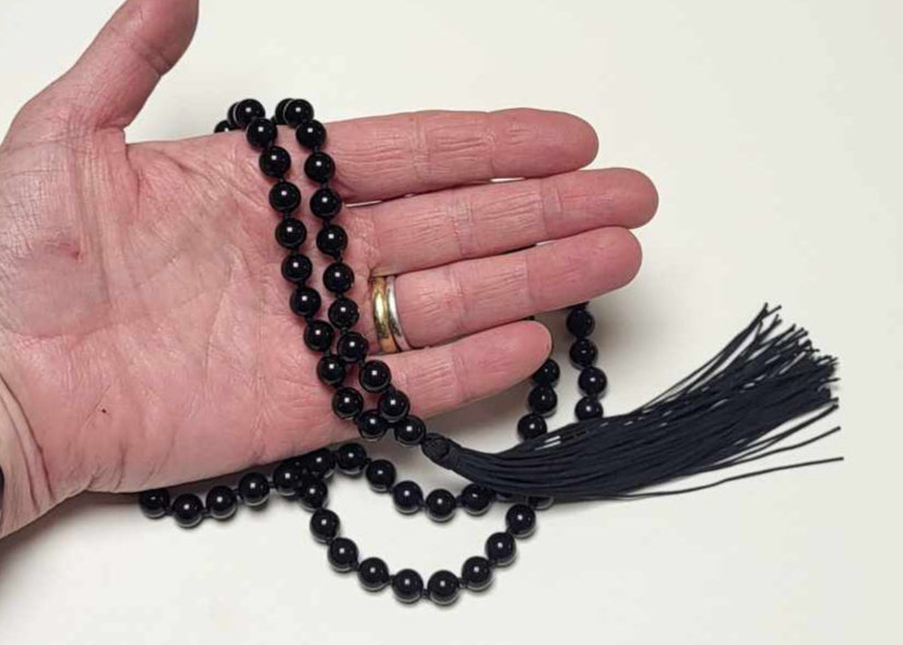 Mala Kæde Sort Obsidian