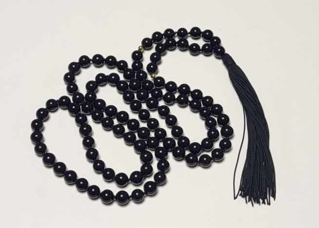 Mala Kæde Sort Obsidian