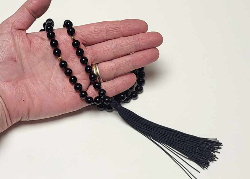 Mala Kæde Sort Obsidian