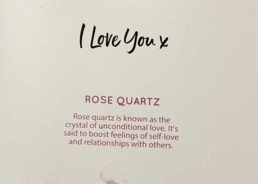 Kort med Rosakvarts Hjerte