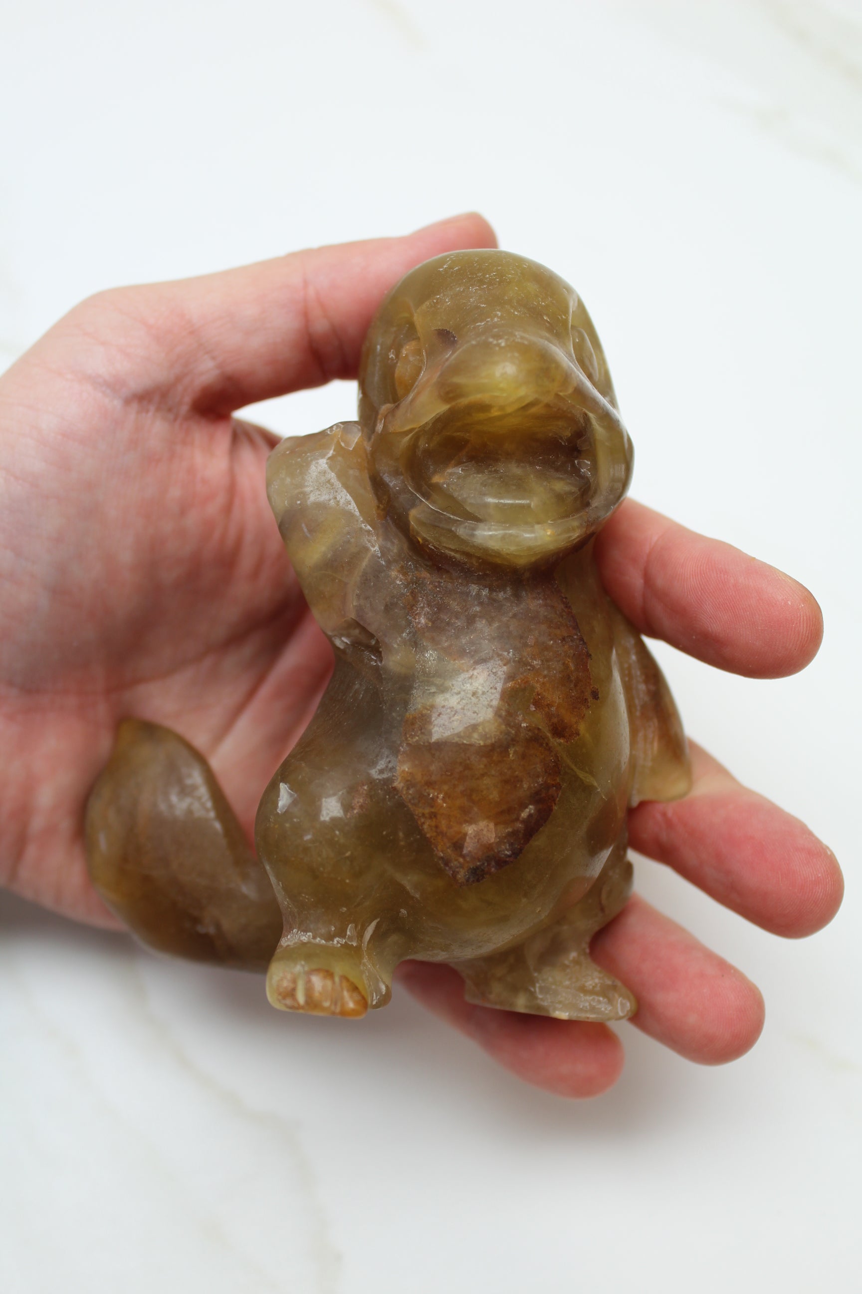 Charmander Pokemon Krystal - Gul Fluorit - 547g