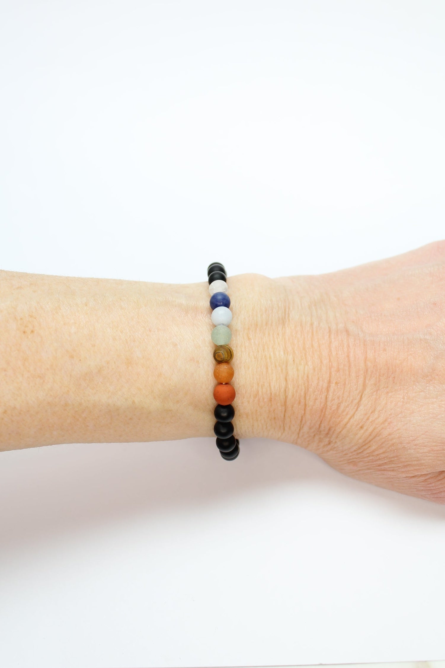 Chakra Armbånd - Sort (Onyx) 6mm - Mat version