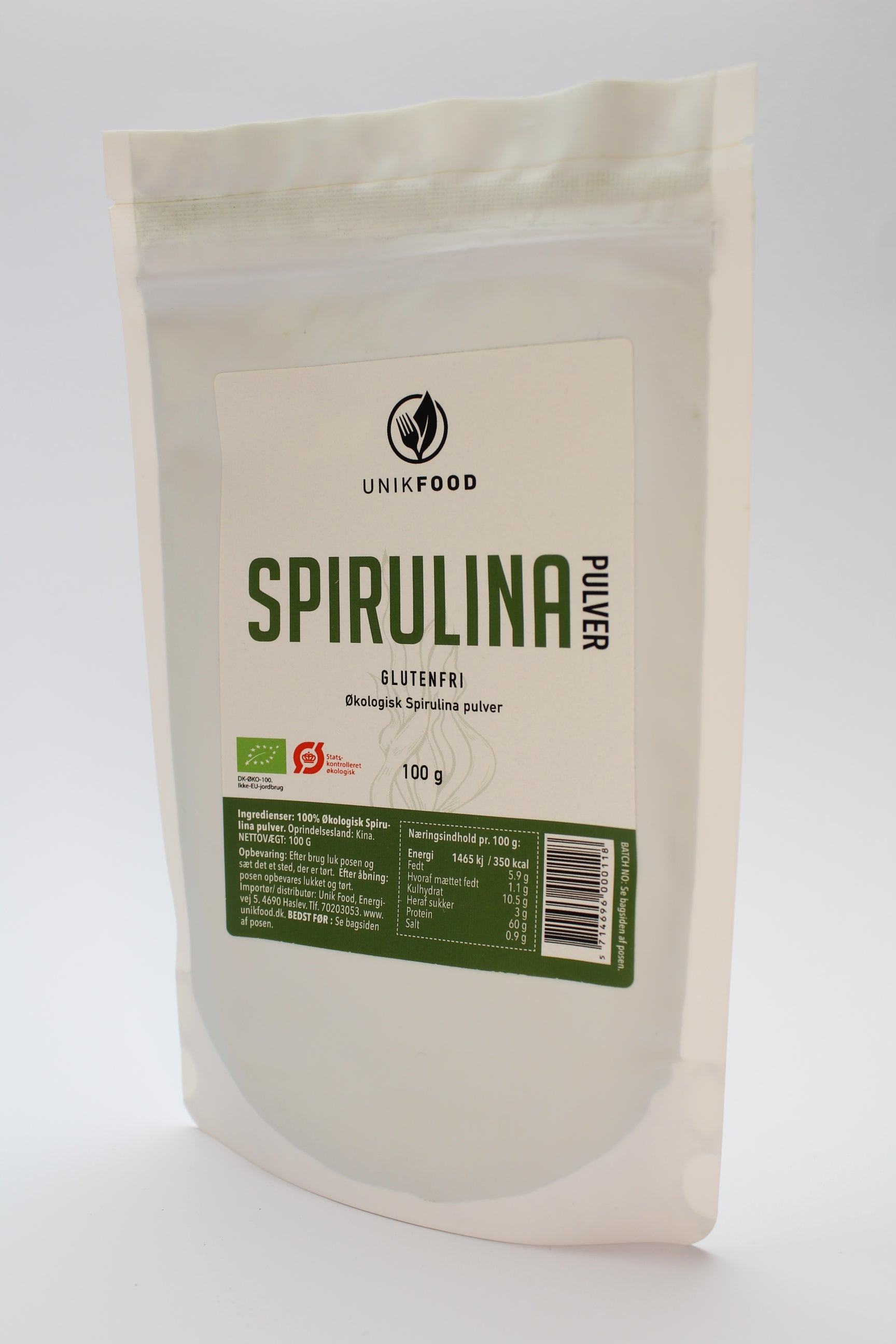 Unikfood Økologisk Spirulina Pulver - 100g
