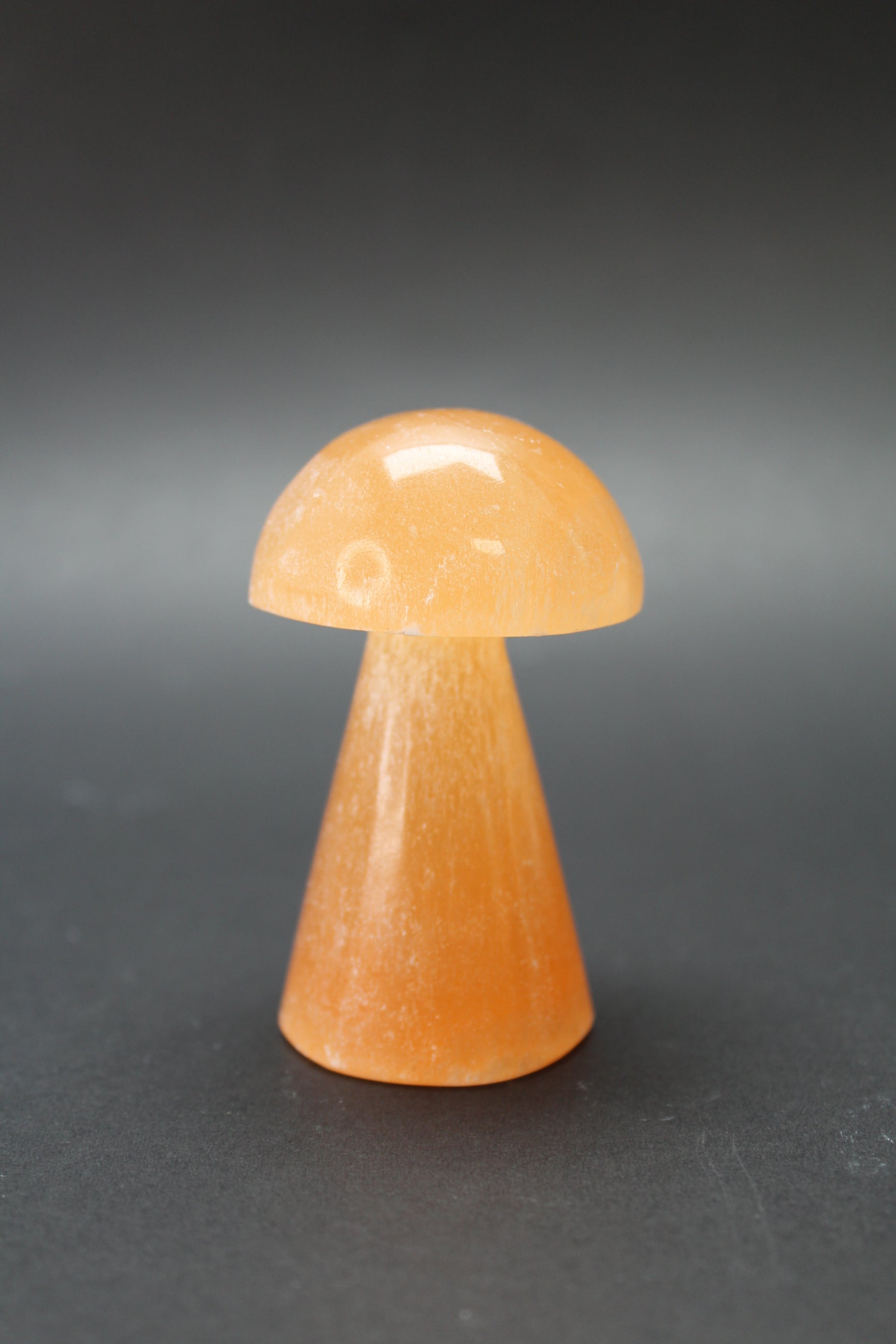 Orange Selenit Svamp/Paddehat - 7-8cm