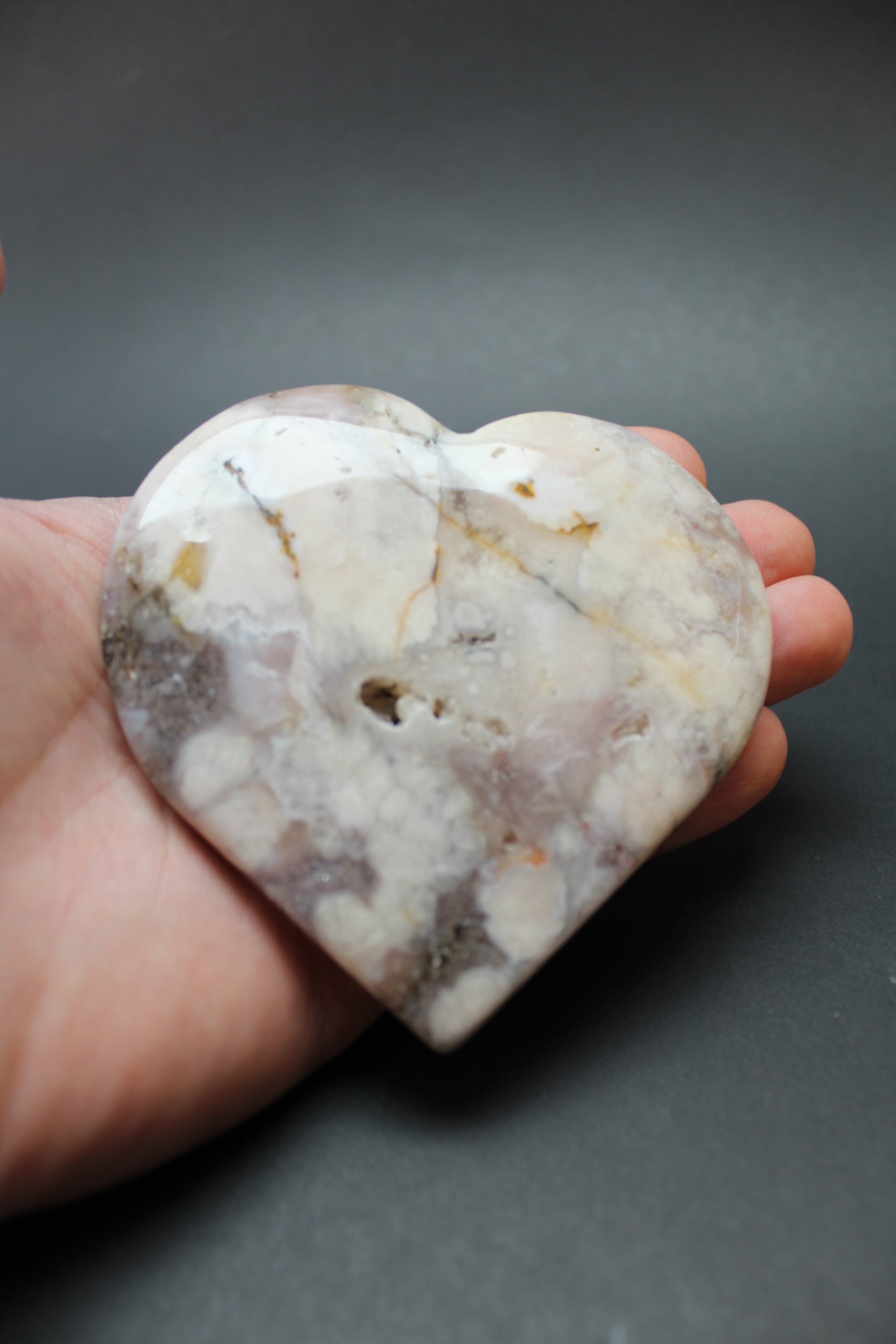 Hjerte Blomster Agat - 200g