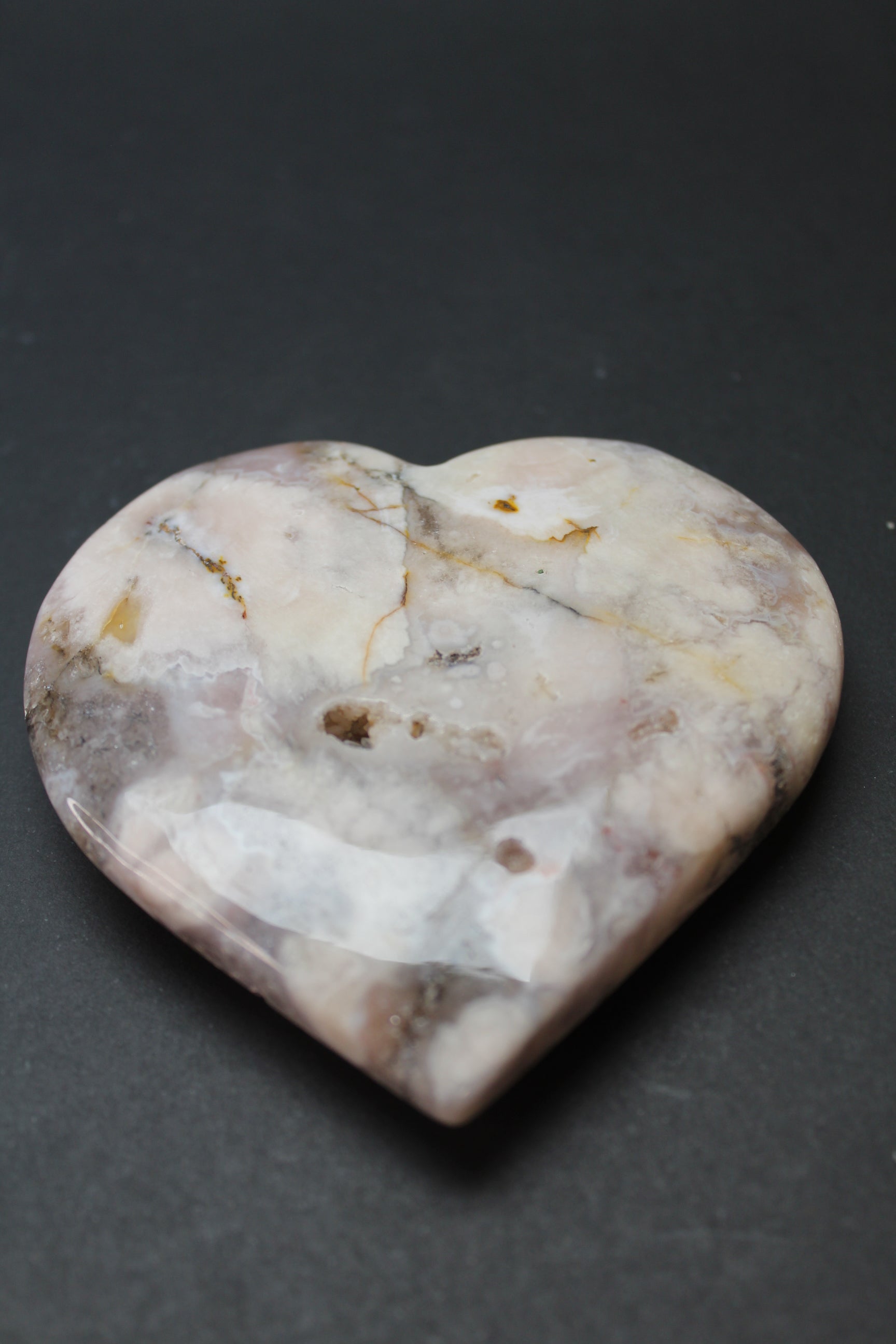 Hjerte Blomster Agat - 200g