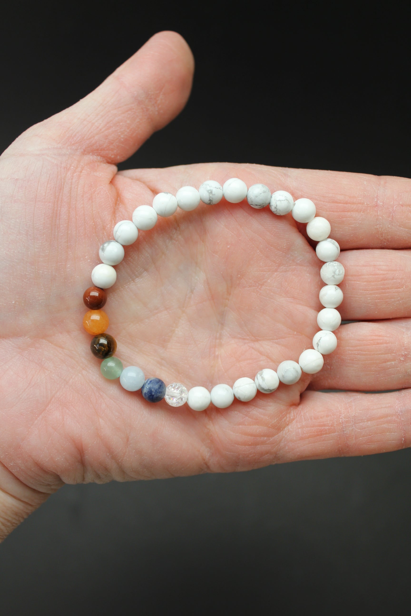 Chakra Armbånd - Hvid (Howlit) 6mm