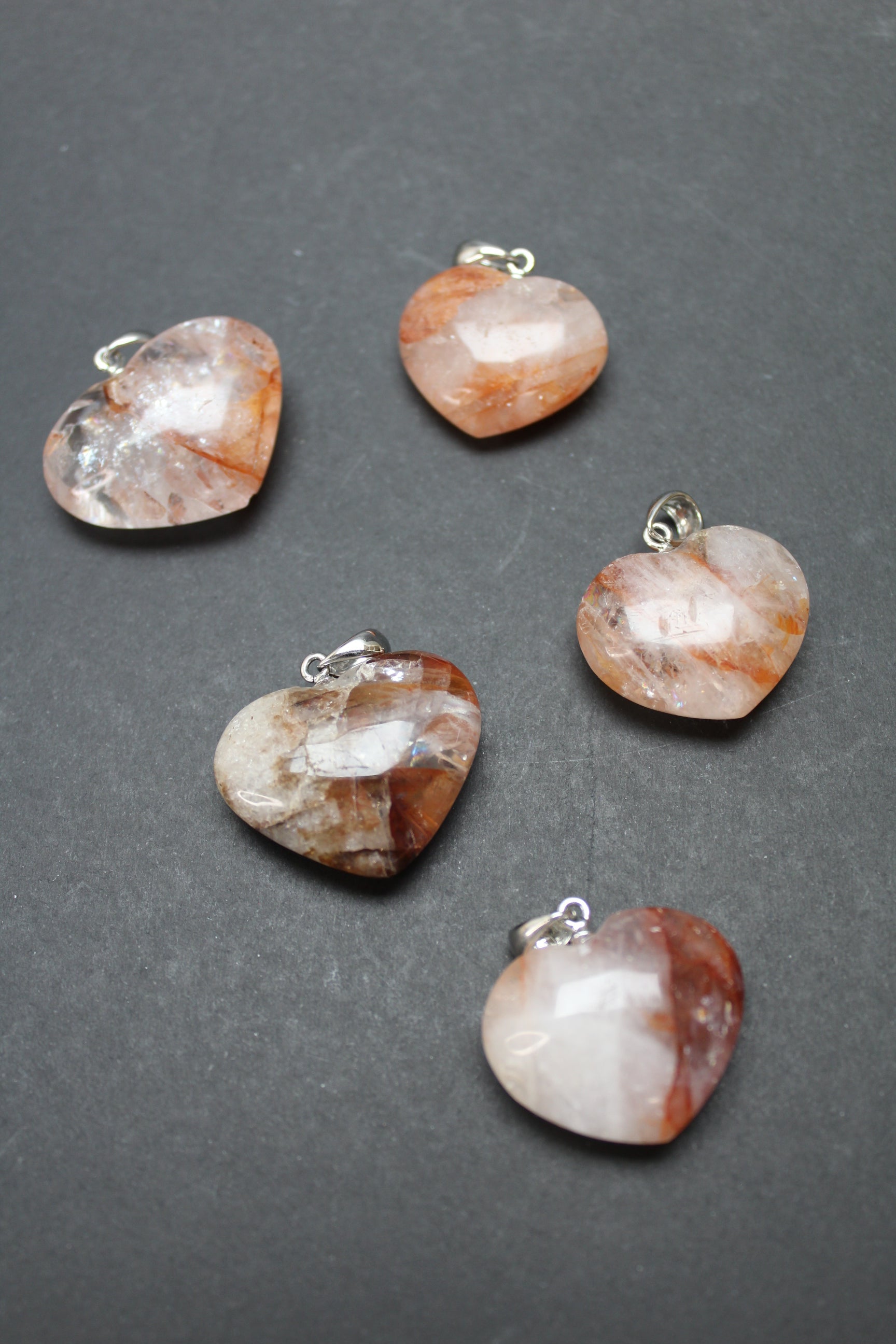 Hæmatit Kvarts Hjerte Vedhæng