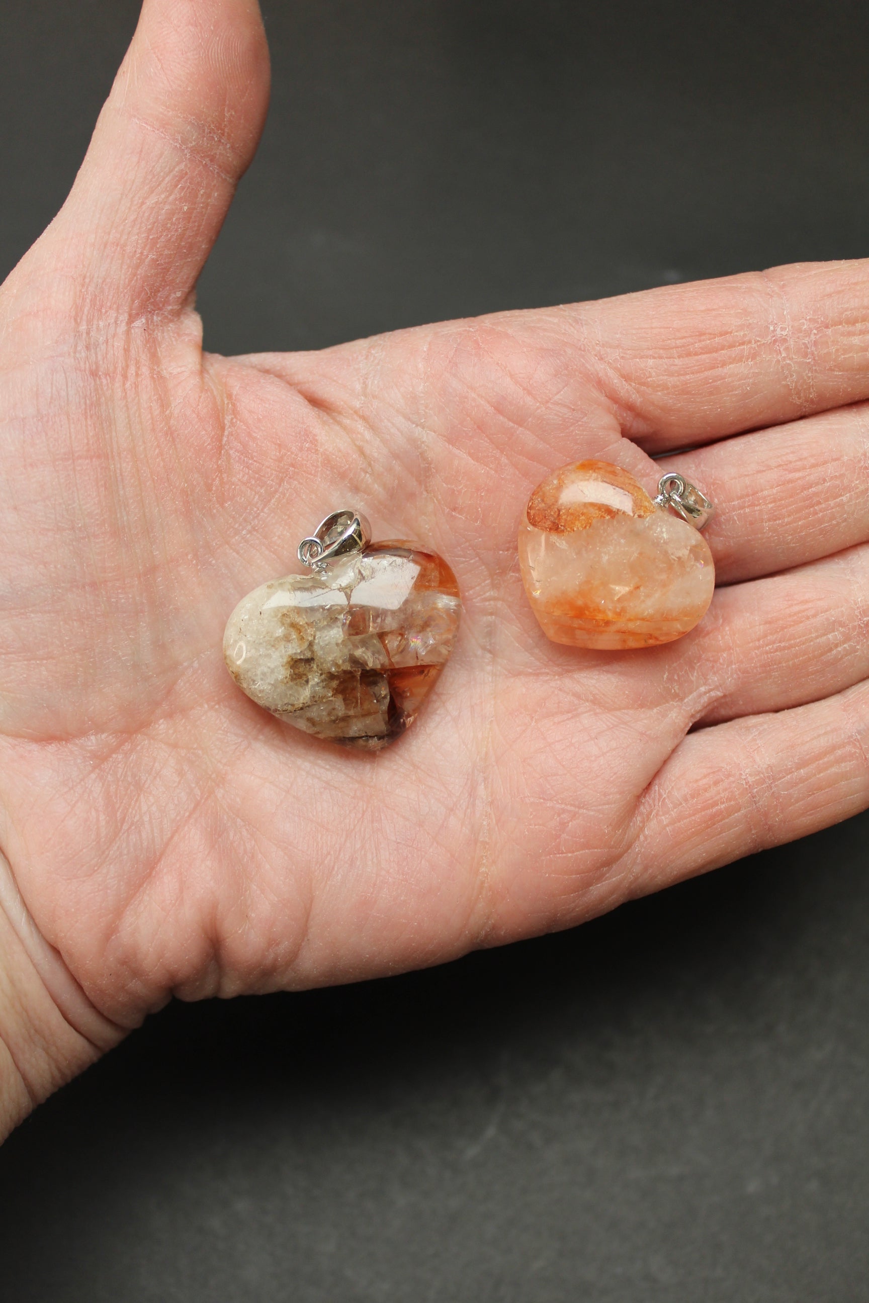 Hæmatit Kvarts Hjerte Vedhæng