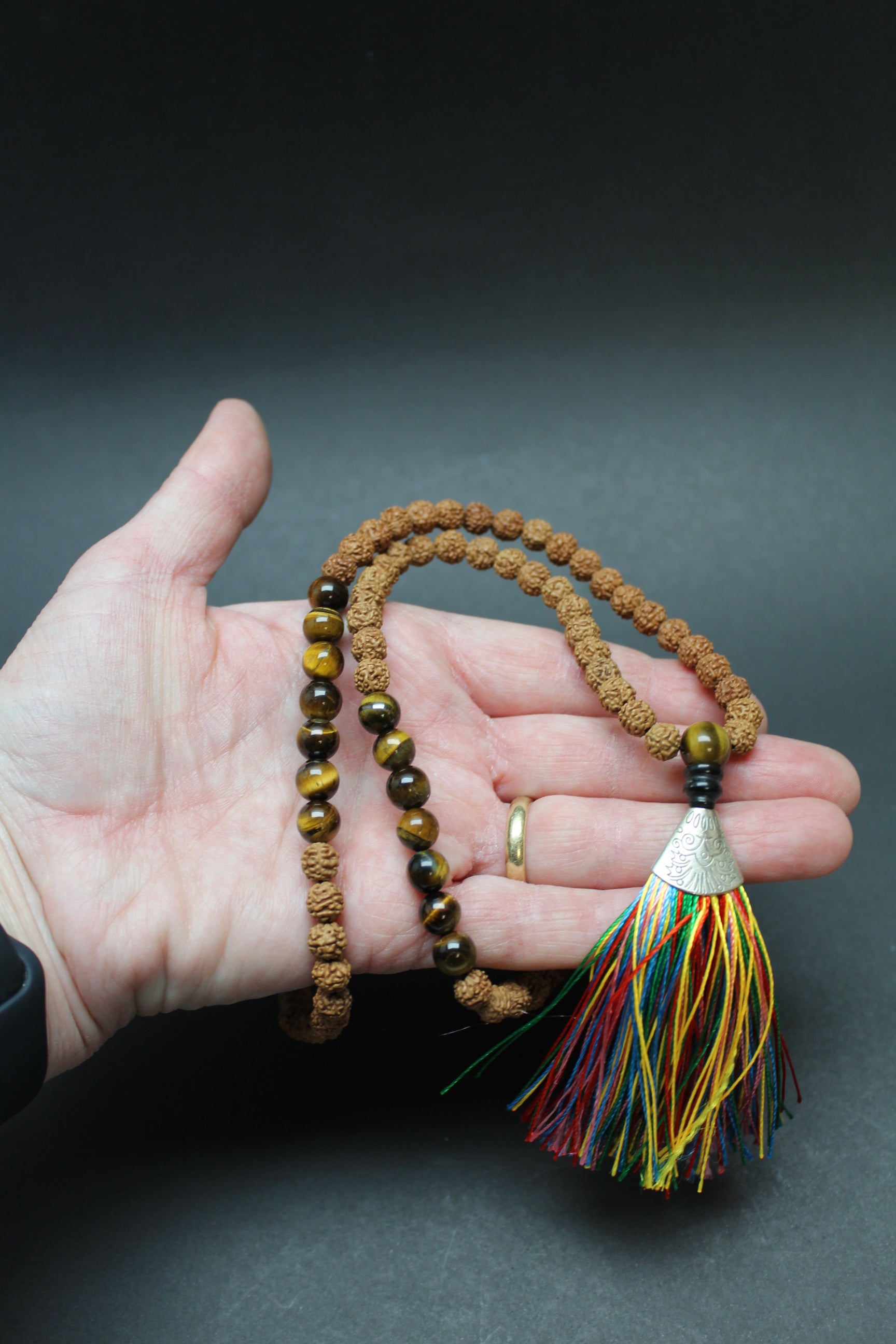 Mala Kæde - Rudraksha/Tigerøje - Solar Plexus