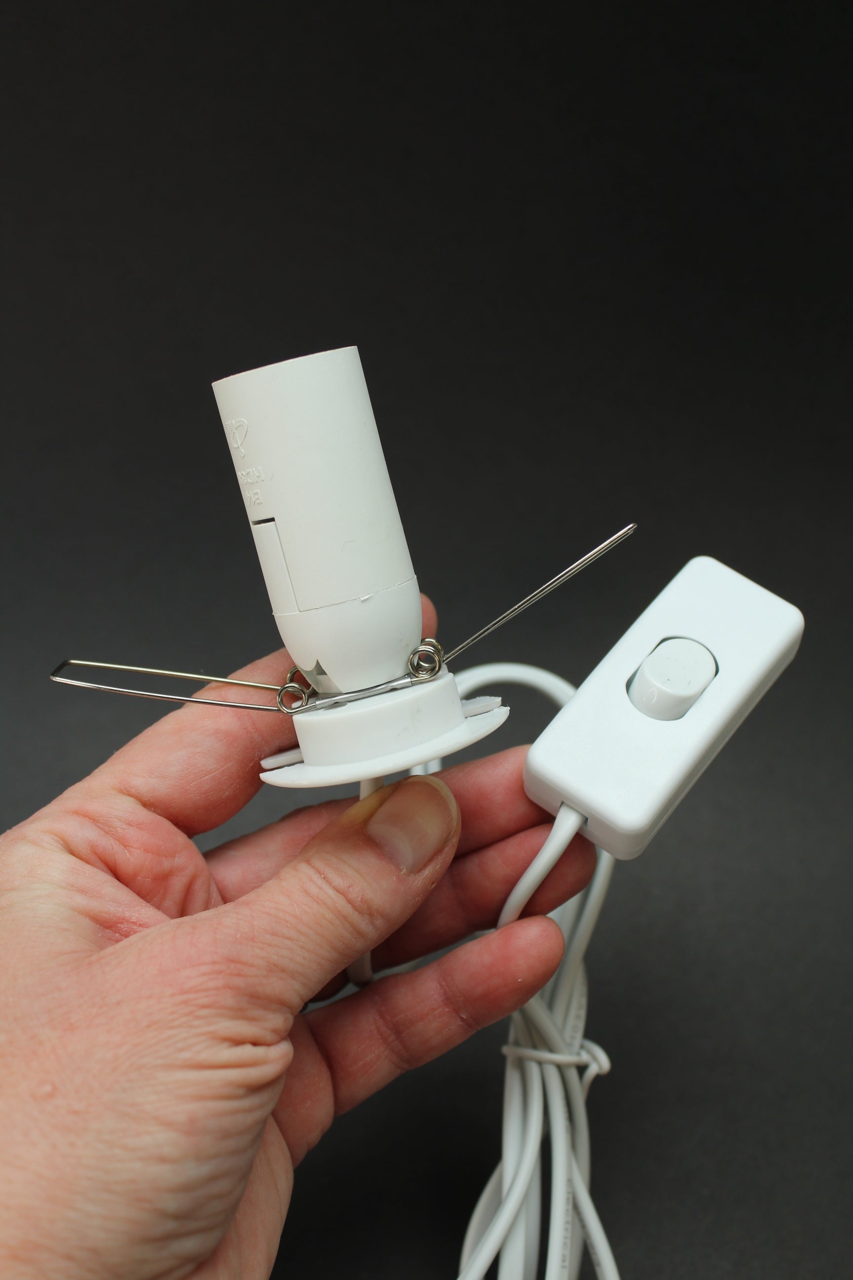 Lampefatning med ledning - 1,5 m. MED krans