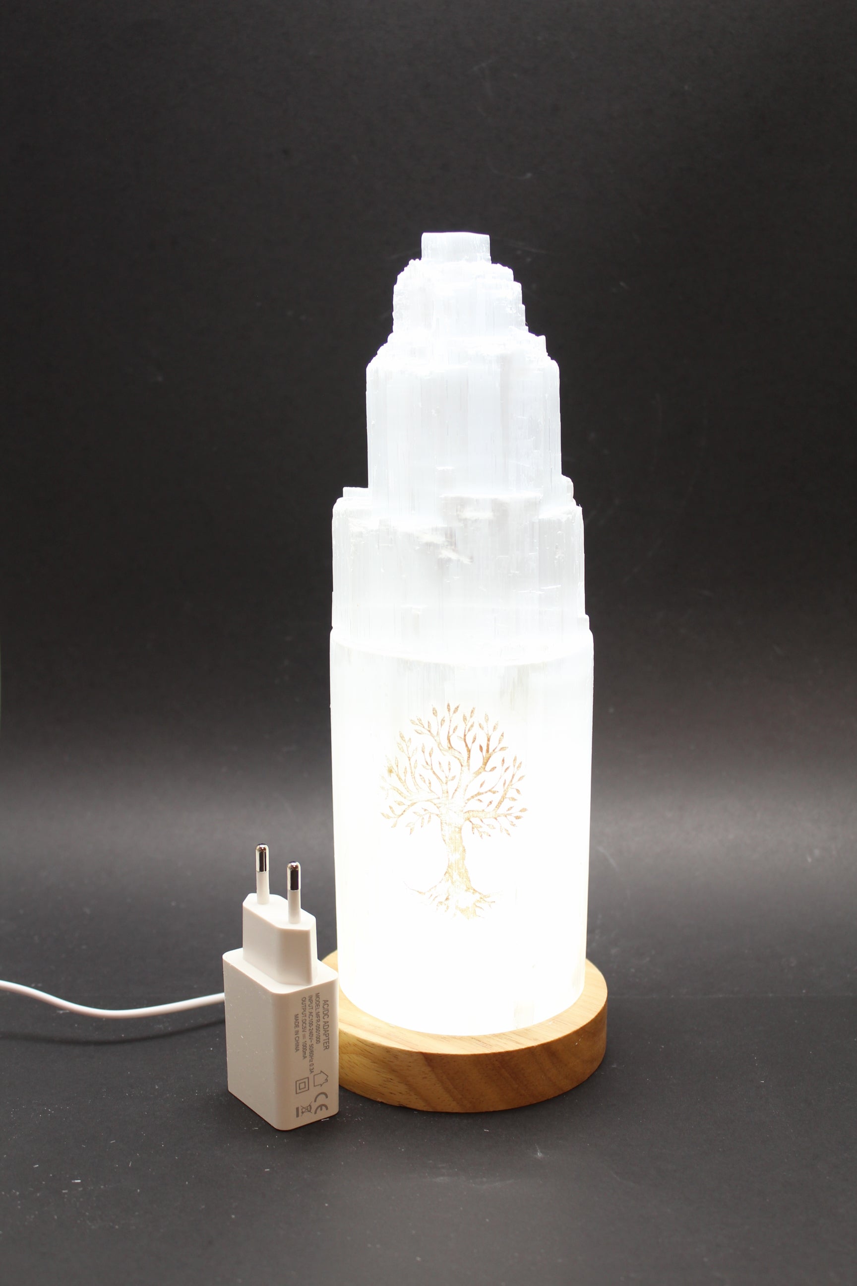 Selenit Lampe Livets Træ 25 cm