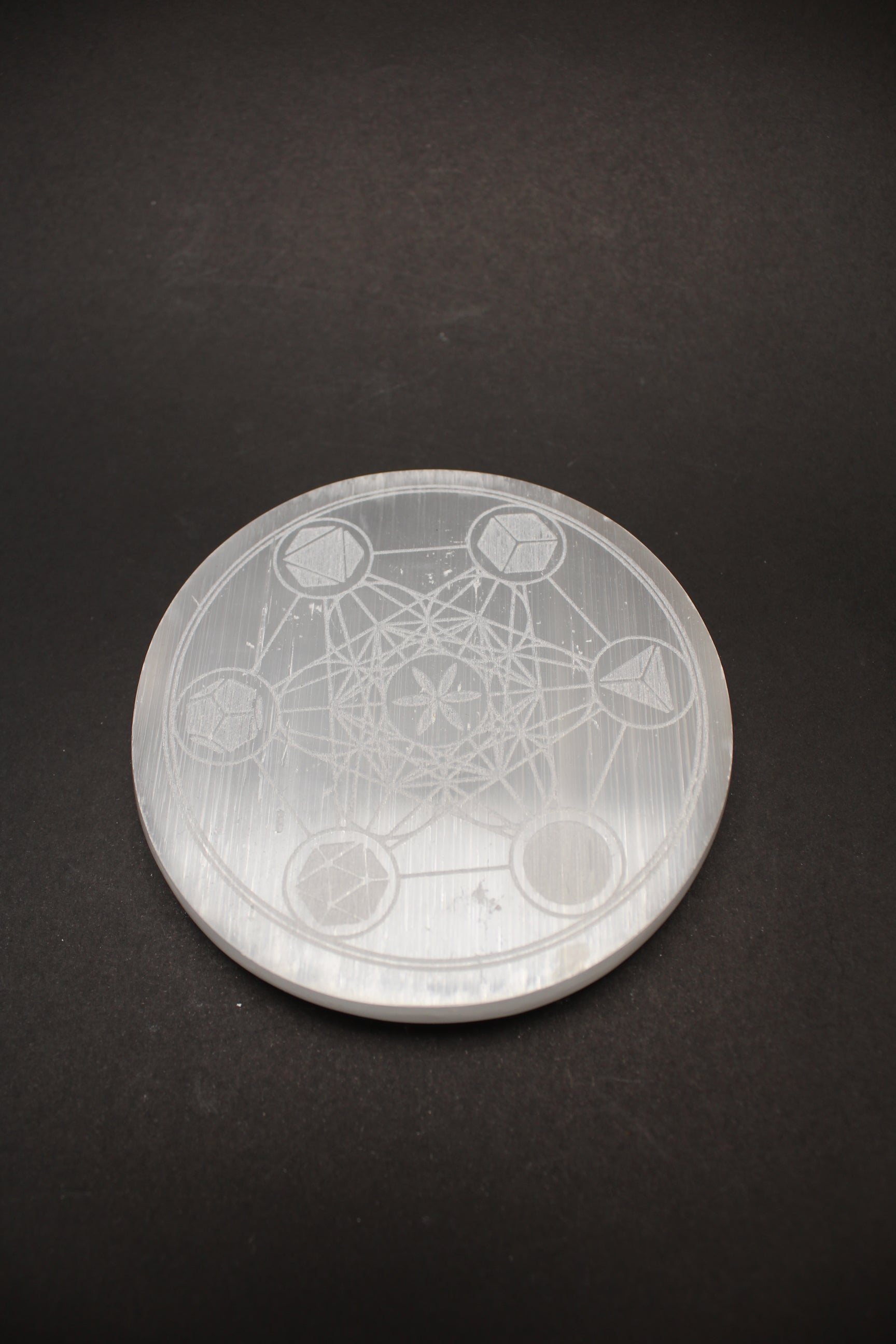 Selenit Plade - Metatrons Kube - 9-10cm