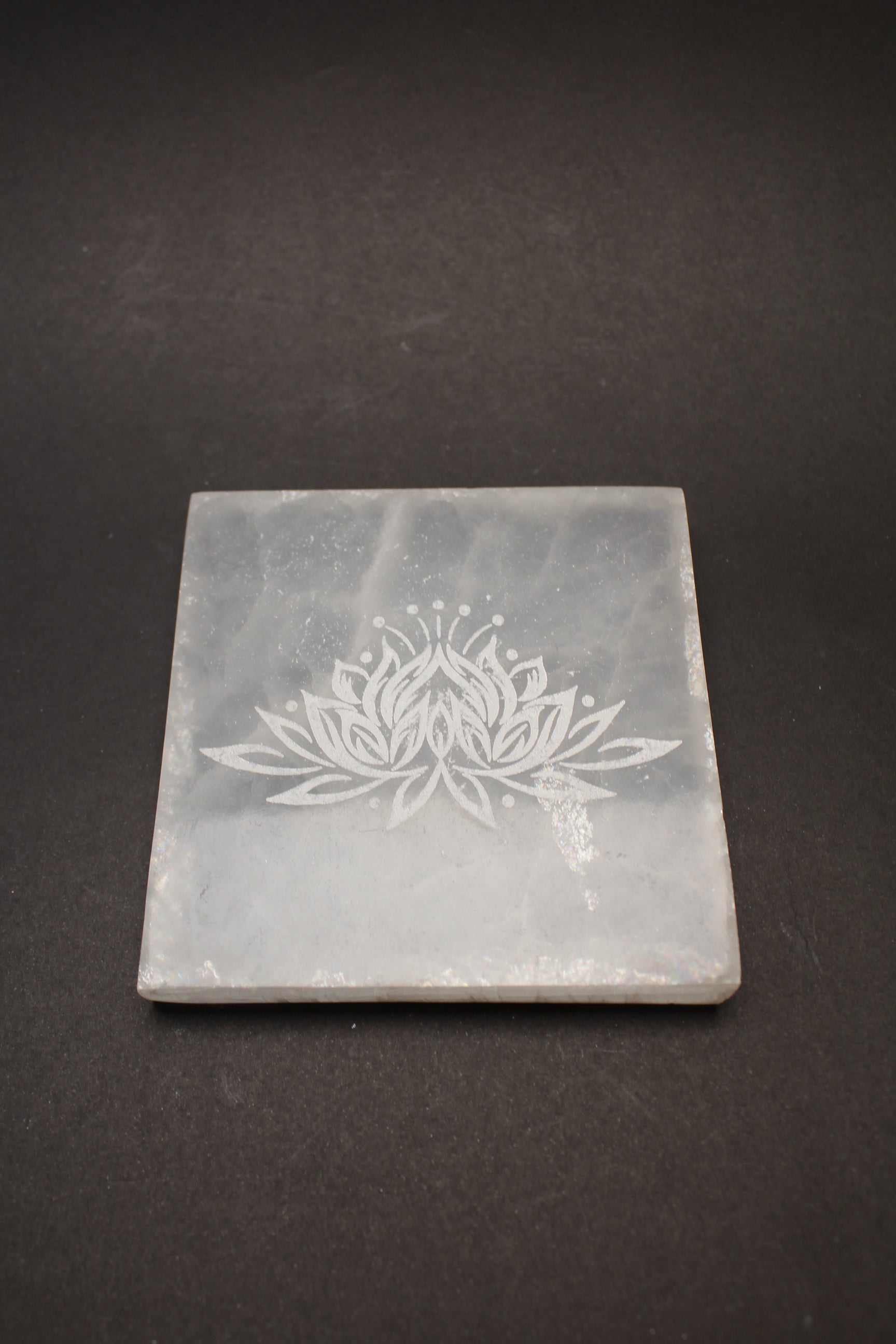 Selenit Plade - Lotus - 10x10