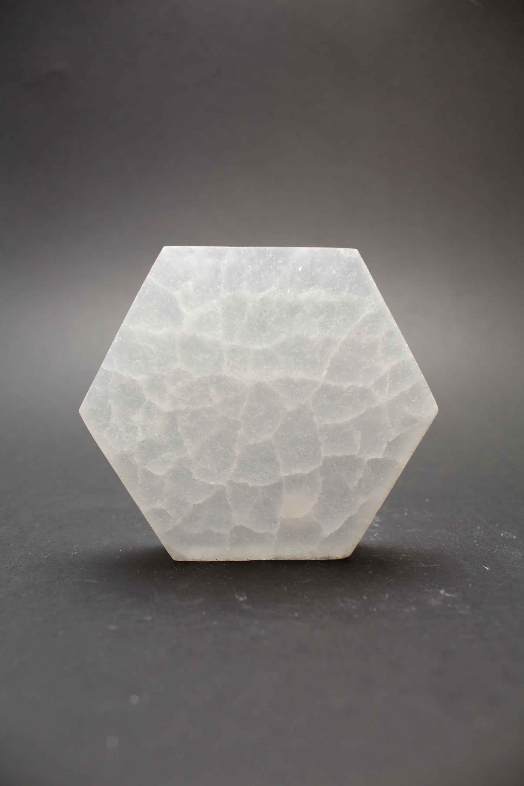 Selenit Plade Hexagon - 8cm