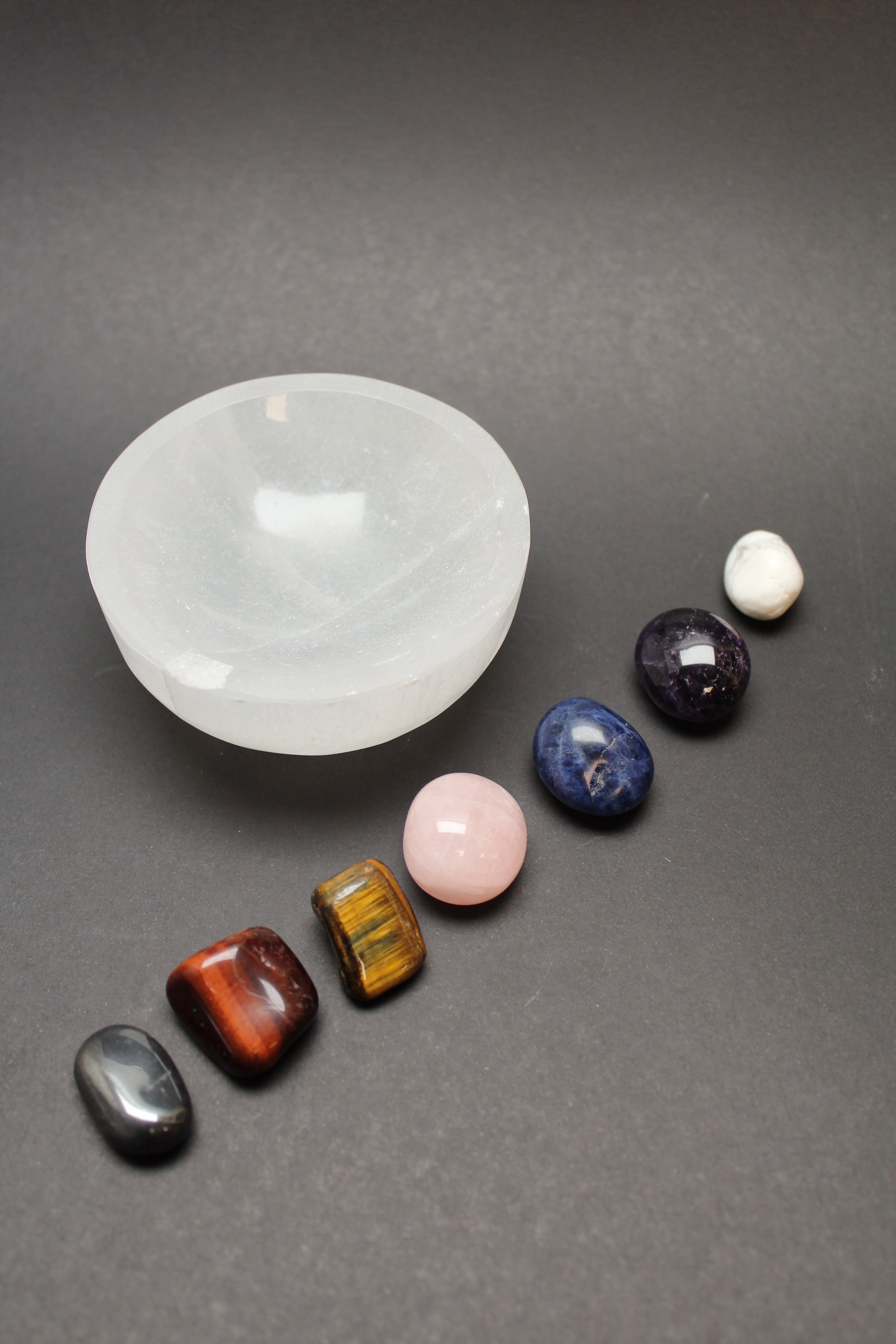 Chakra Sæt med Selenit skål