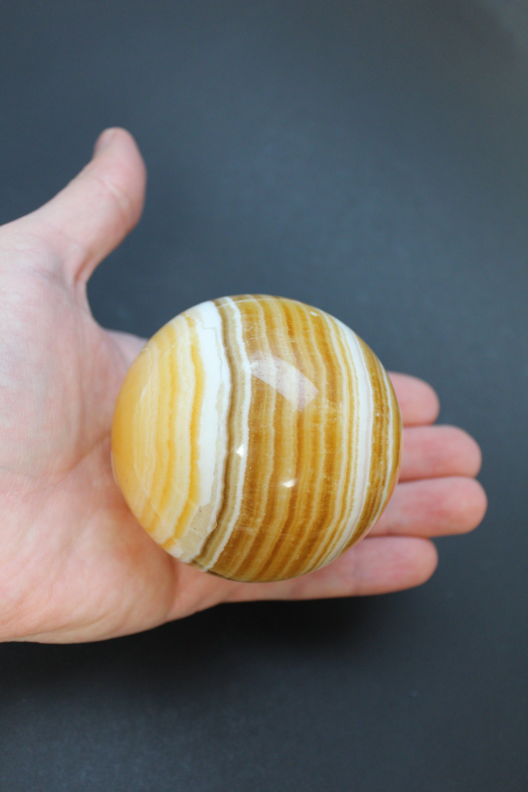 Orange Calcit Kugle - Nr. 5