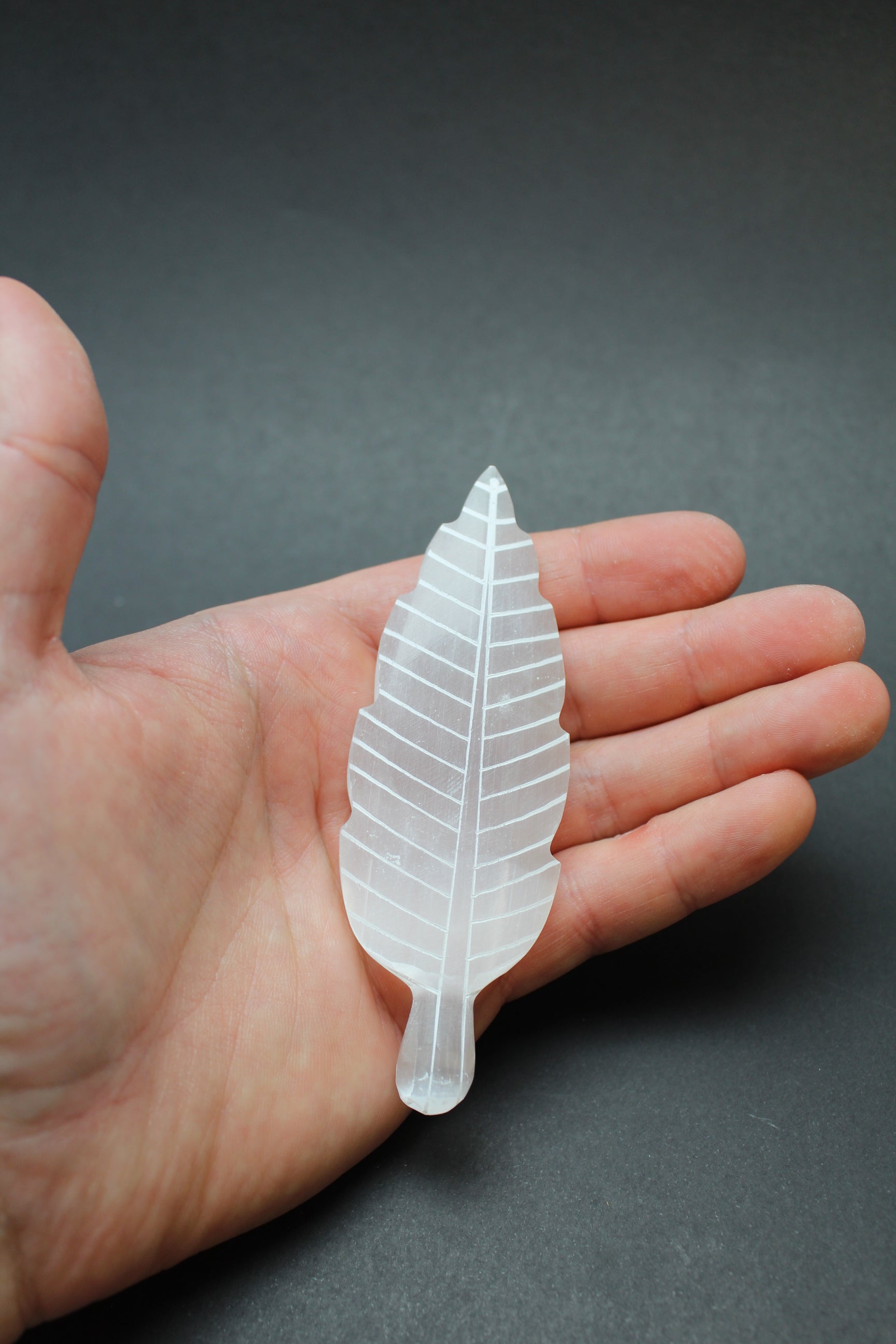 Selenit Blad - Stribet - 10cm