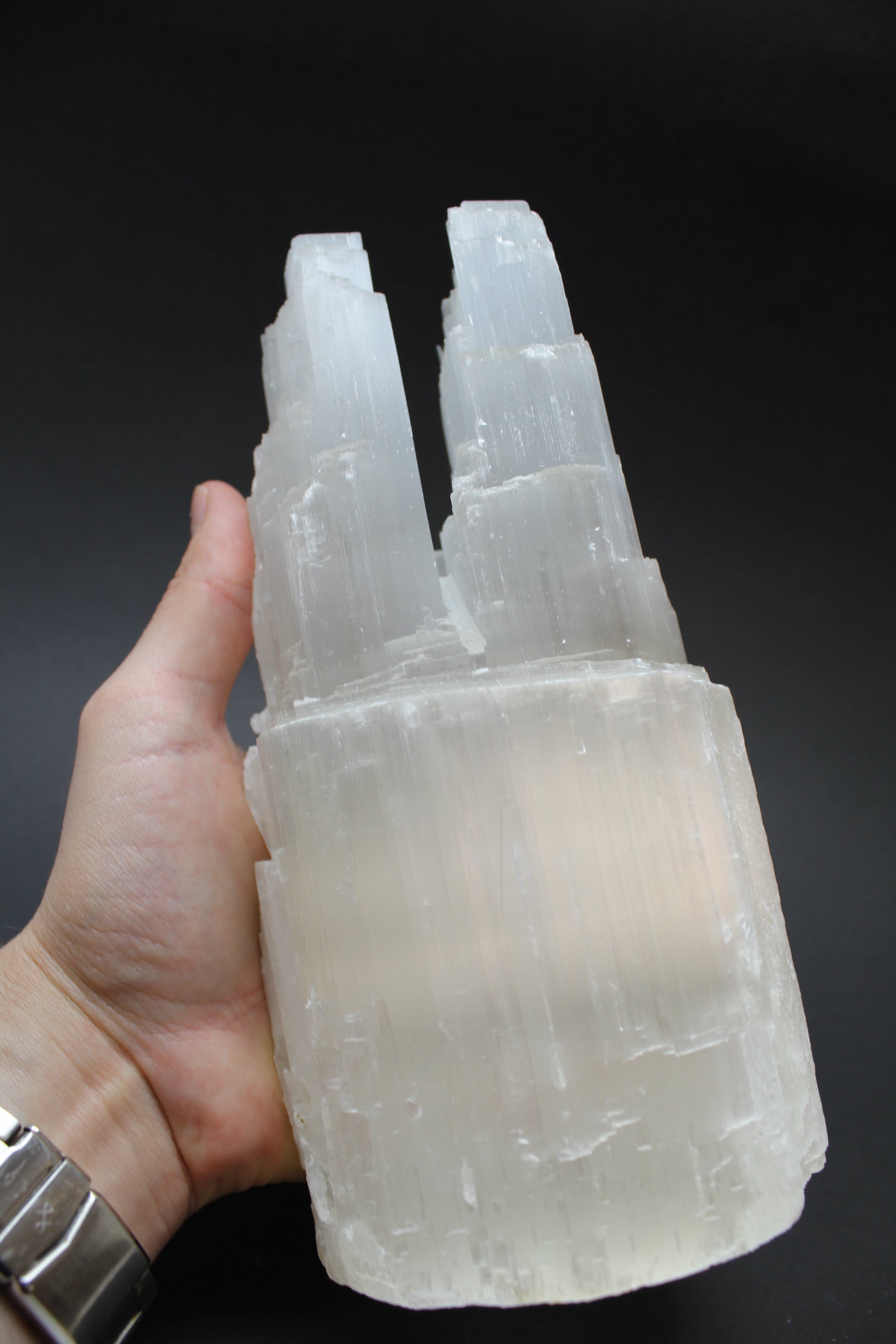 Selenit Lampe - Twin/Double - 20 cm