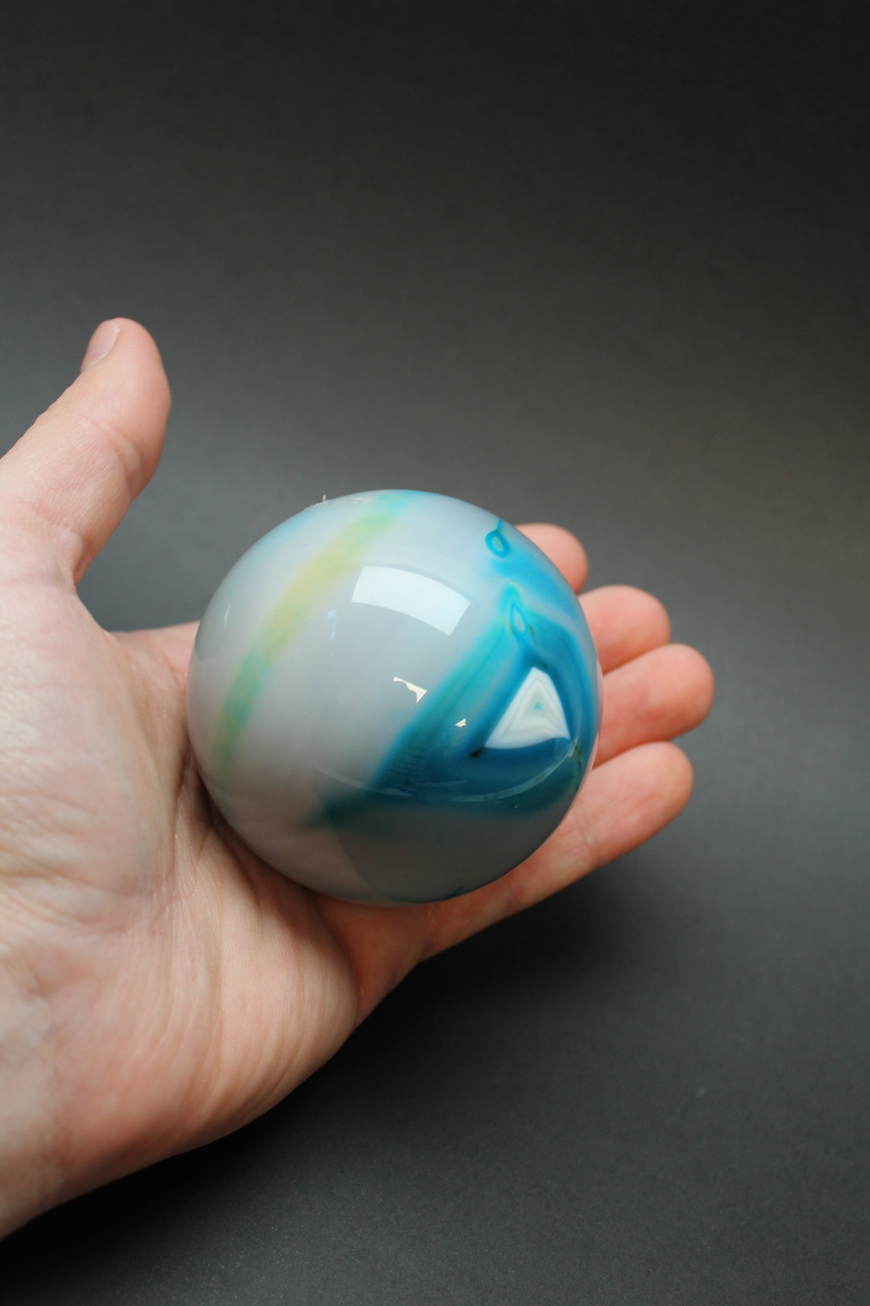 Blå Agat Kugle - Nr. 2