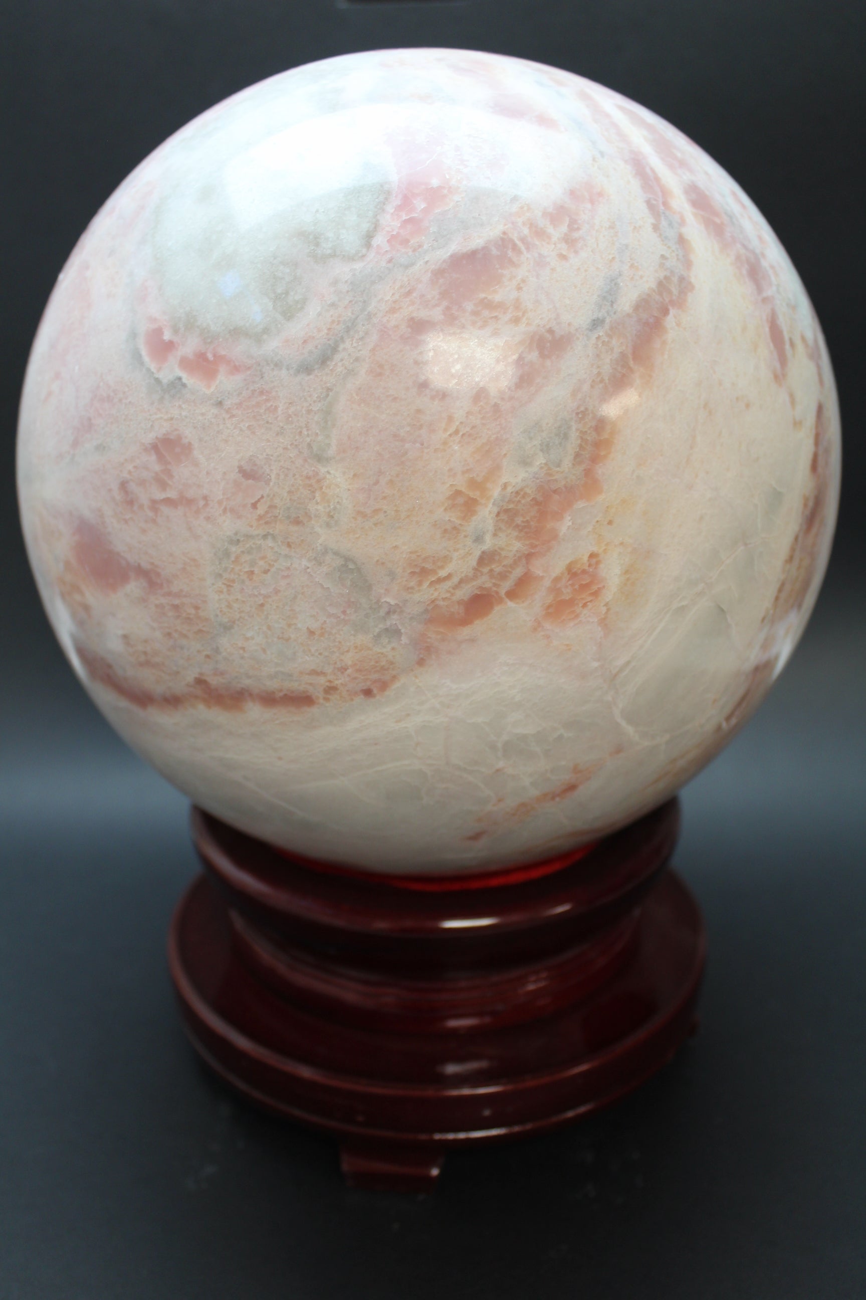 Pink Opal Kugle - 14,6 kg - 21 cm - Inkl. træfod