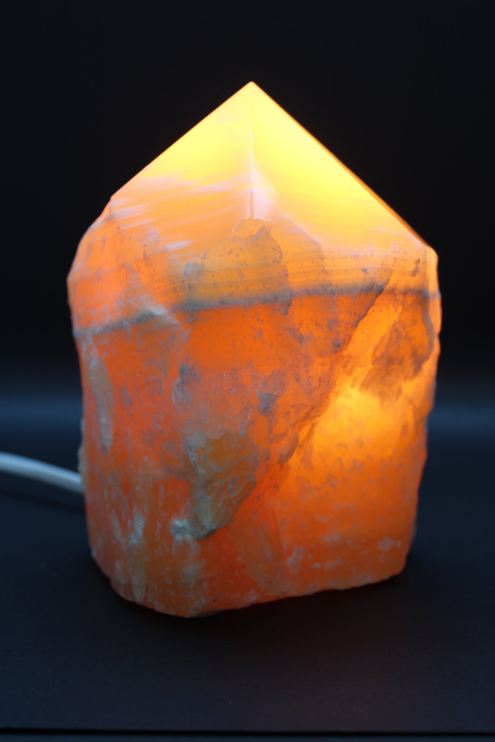 Lampe Orange Calcit UNIKA