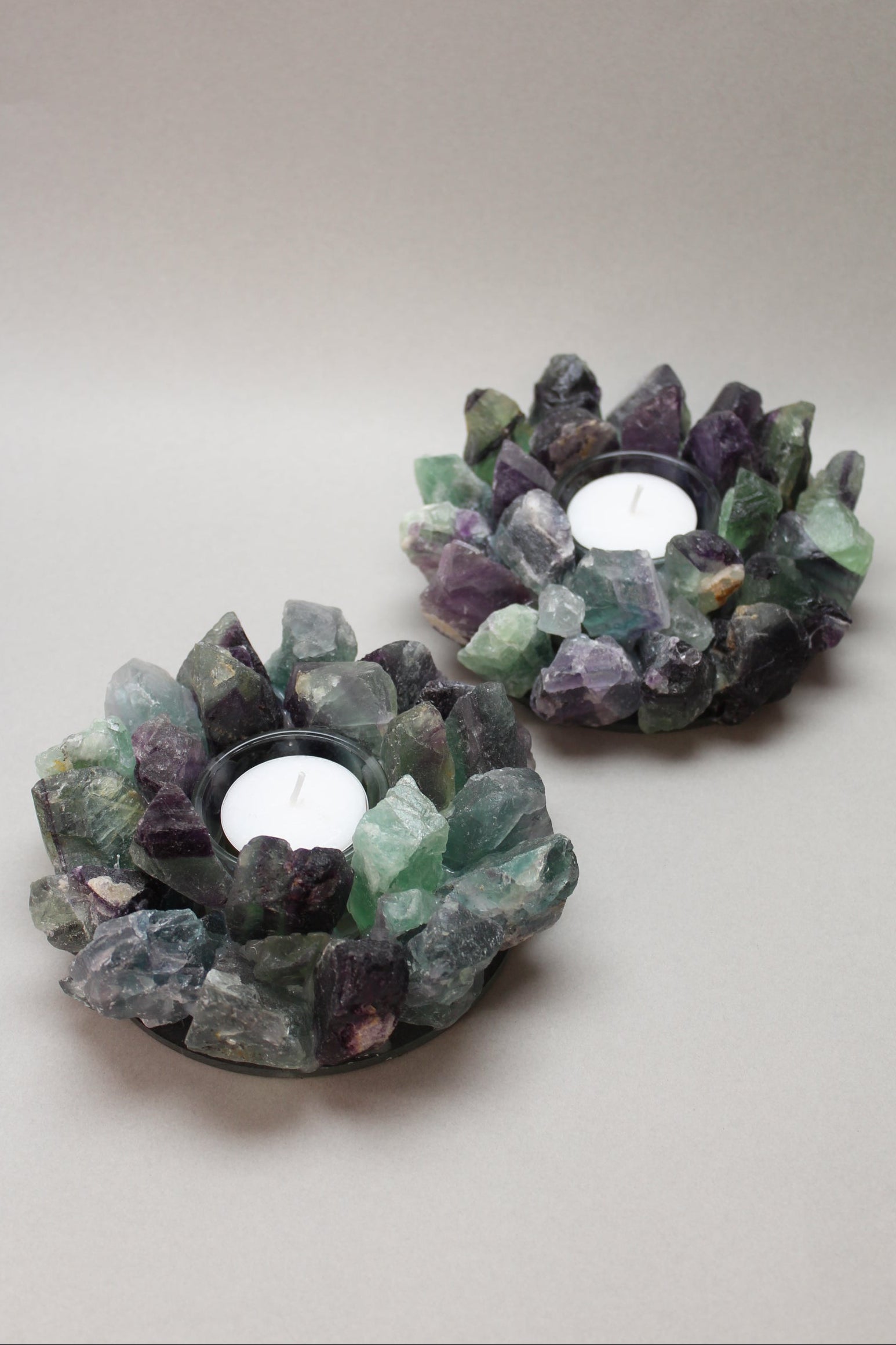 Fluorit Rå Fyrfadsstage