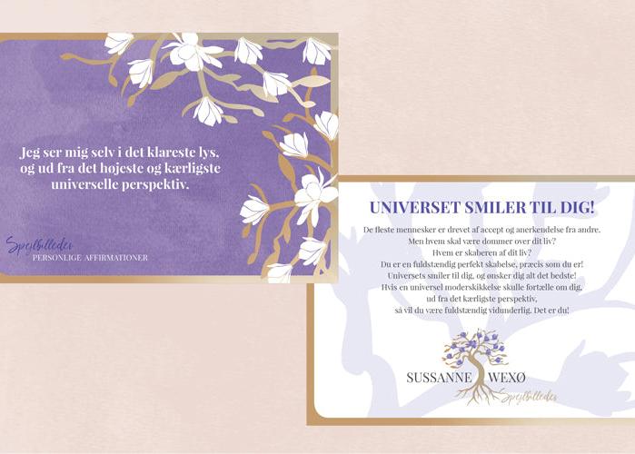 SPEJLBILLEDER & PERSONLIGE AFFIRMATIONSKORT af Sussanne Wexø