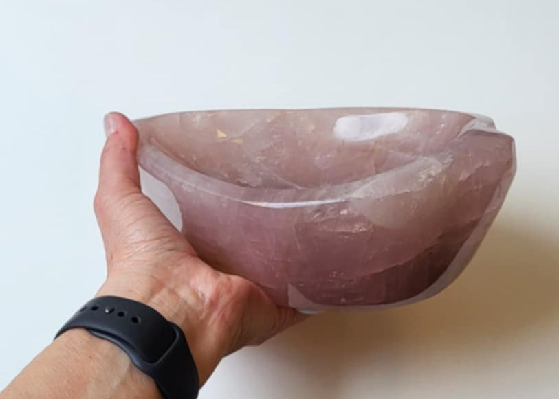 Rosakvarts skål 2,5 kg.