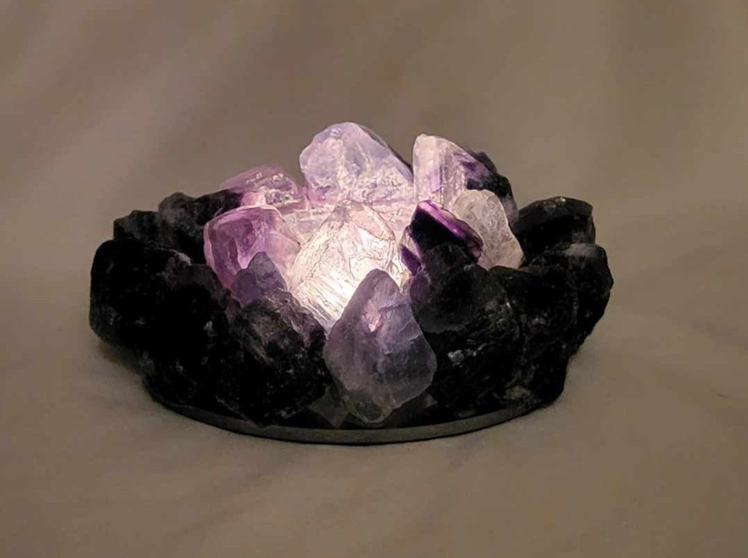 Fluorit Rå Fyrfadsstage