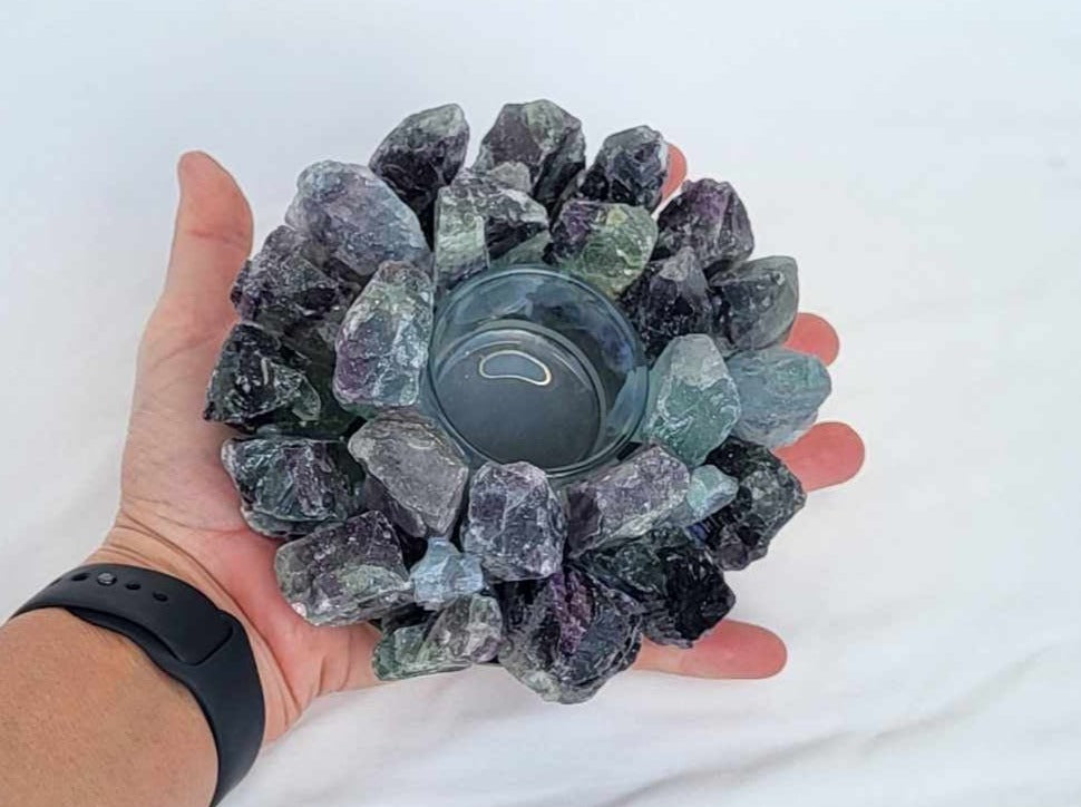 Fluorit Rå Fyrfadsstage