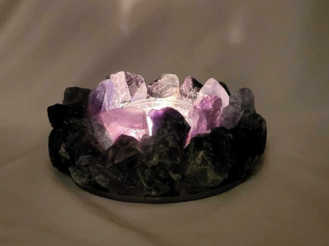 Fluorit Rå Fyrfadsstage