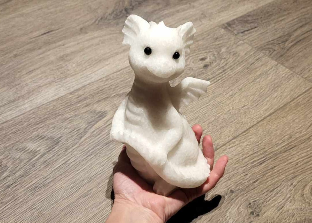 Drage Hvid Jade 20 cm FØDSELSDAGSTILBUD