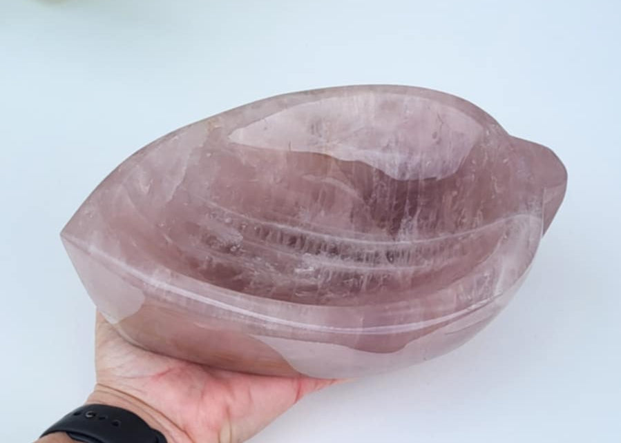 Rosakvarts skål 2,5 kg.