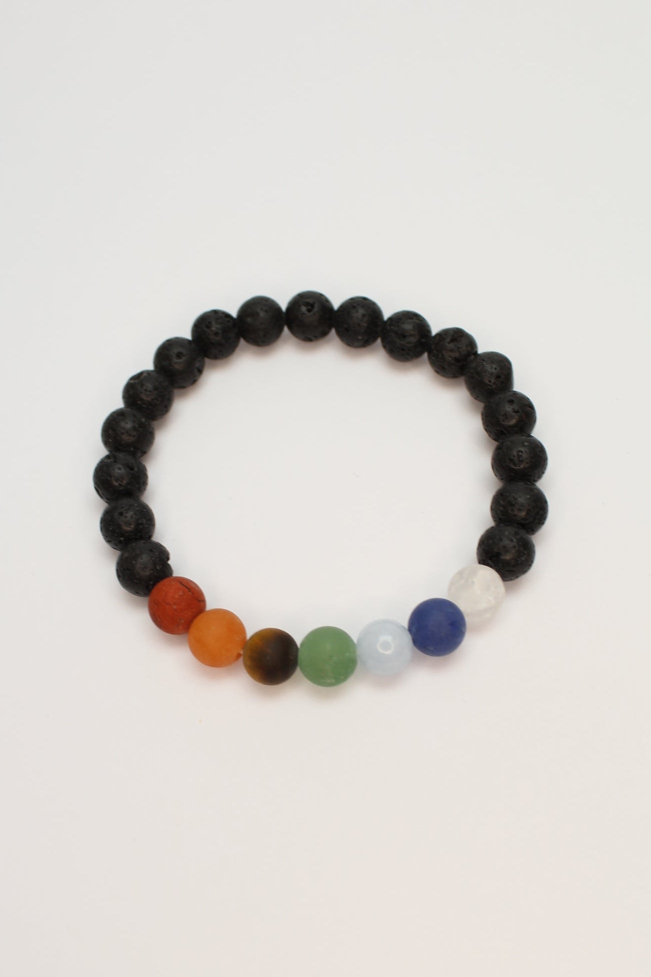 Chakra Armbånd - Lavasten 8mm - Mat