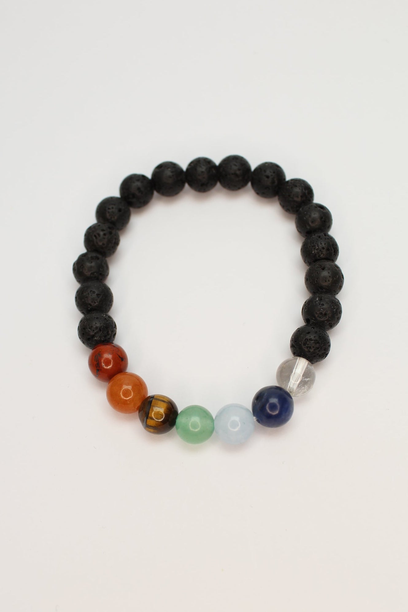 Chakra Armbånd - Sort (Lavasten) 8mm