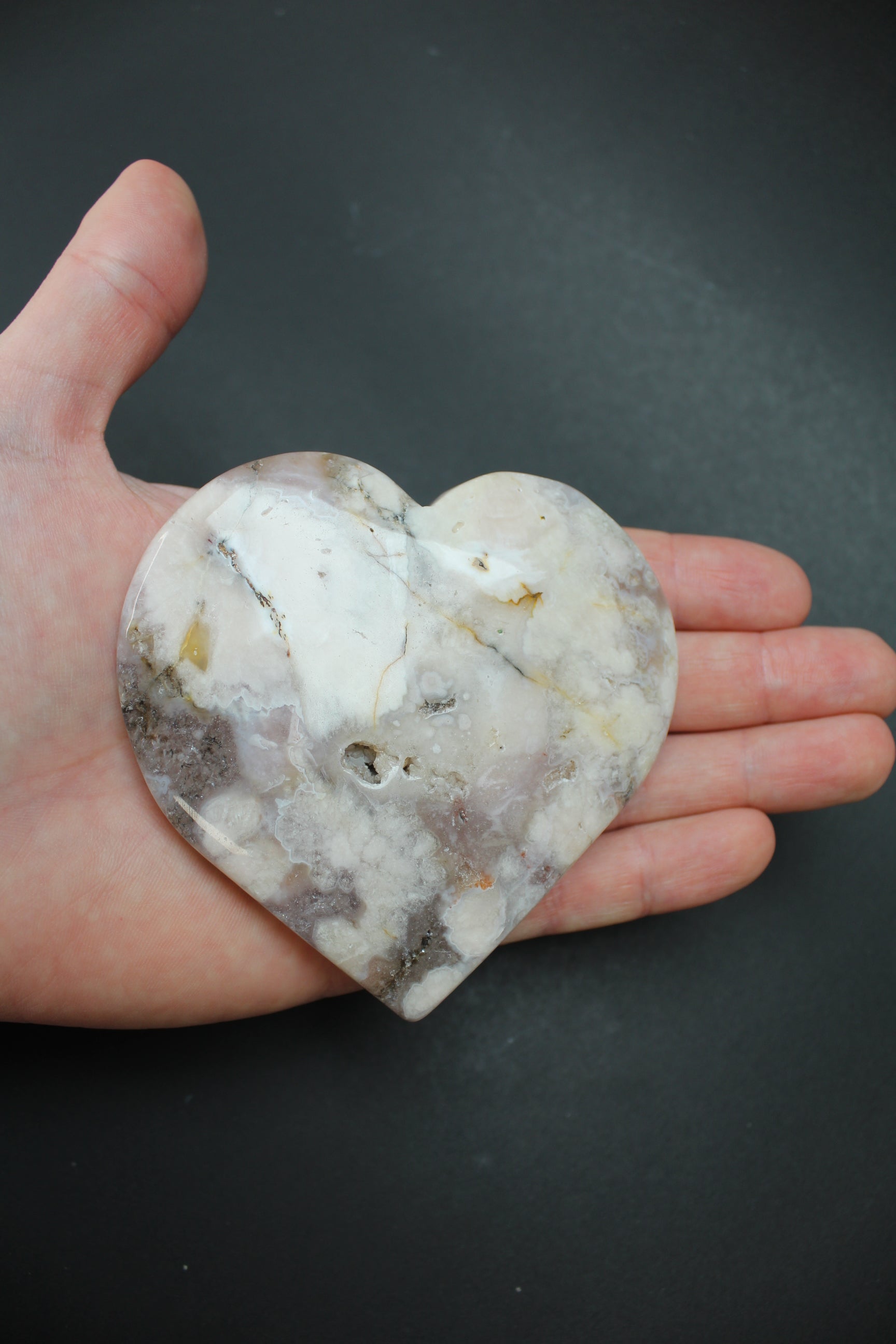 Hjerte Blomster Agat - 200g