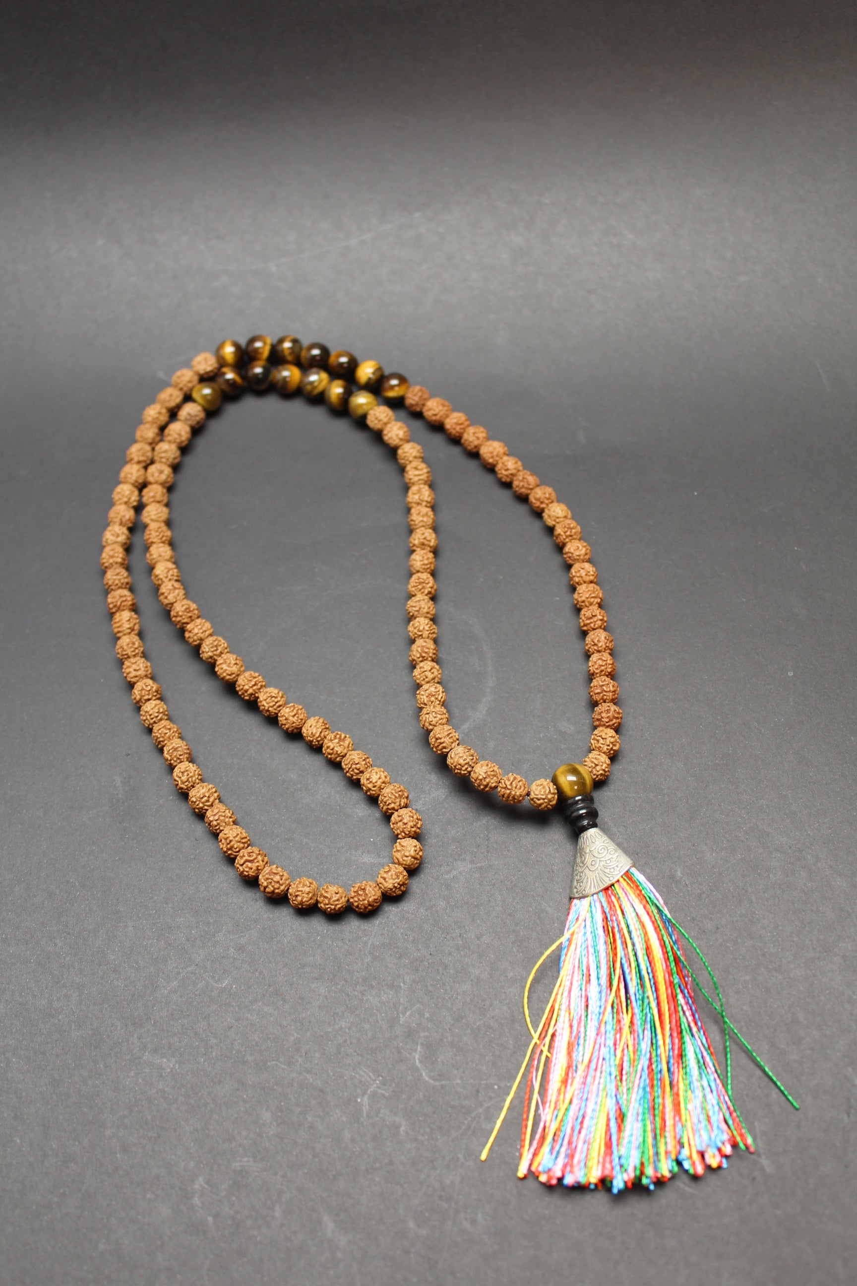 Mala Kæde - Rudraksha/Tigerøje - Solar Plexus