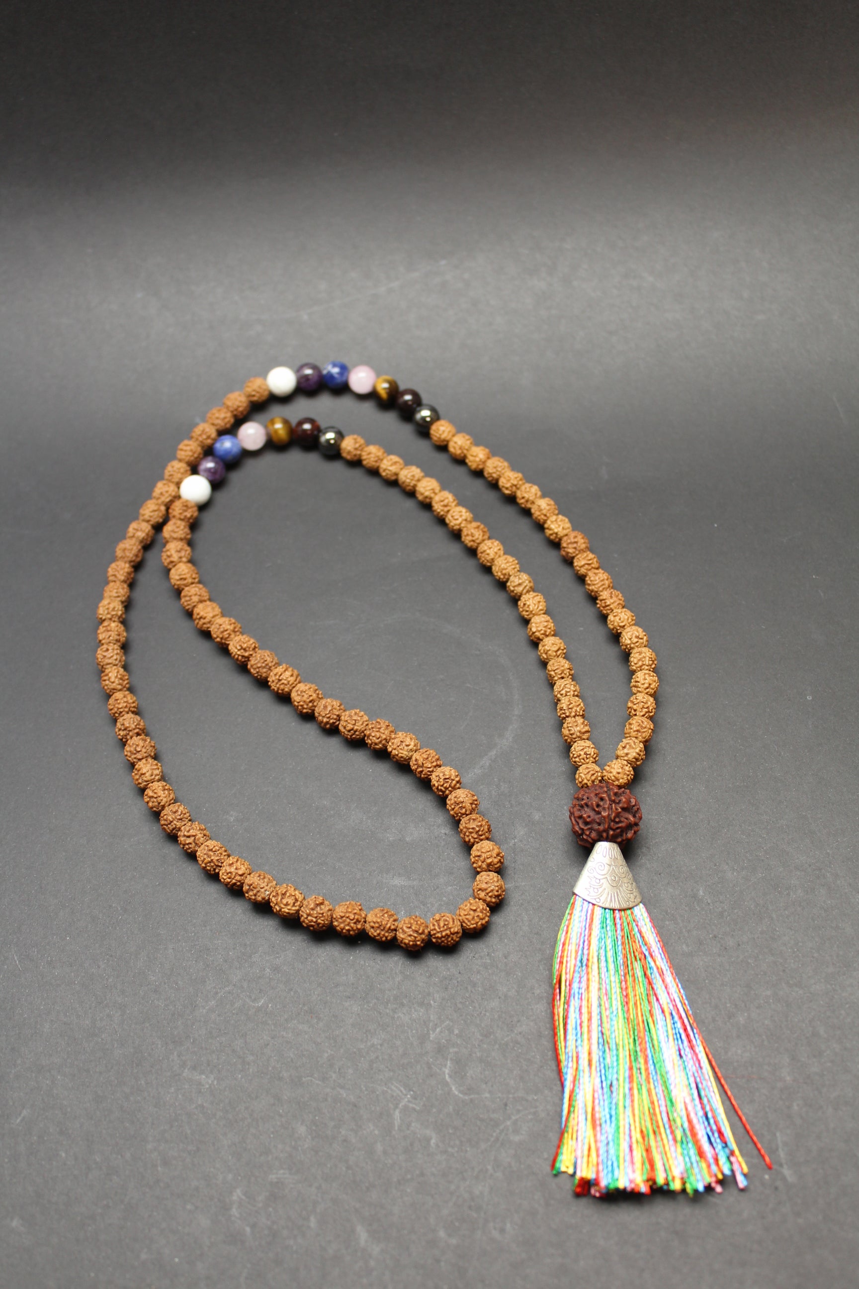 Mala Kæde - Rudrahsha/7 Chakra - Balance