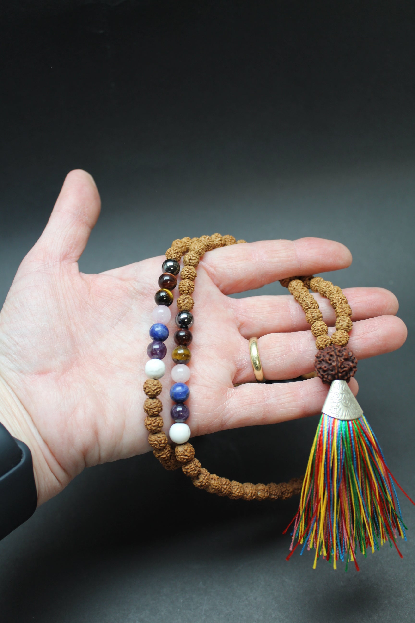Mala Kæde - Rudrahsha/7 Chakra - Balance