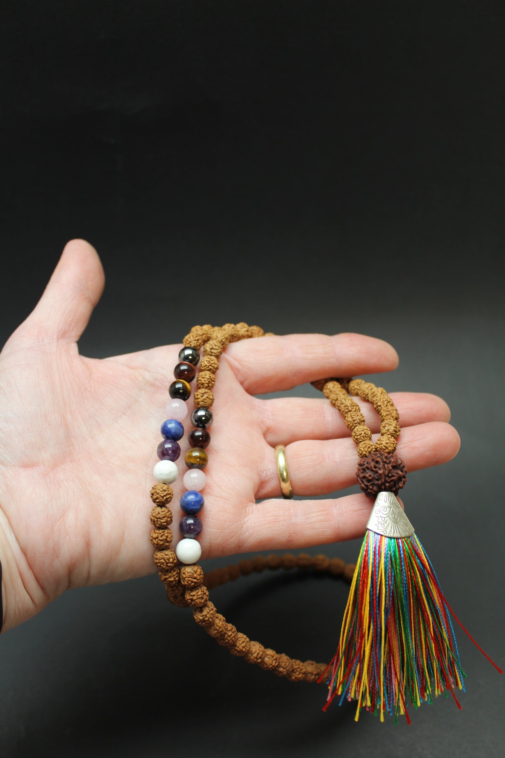 Mala Kæde - Rudrahsha/7 Chakra - Balance